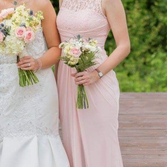 Light pink David's bridal bridesmaid gown. - Picture 2 of 5